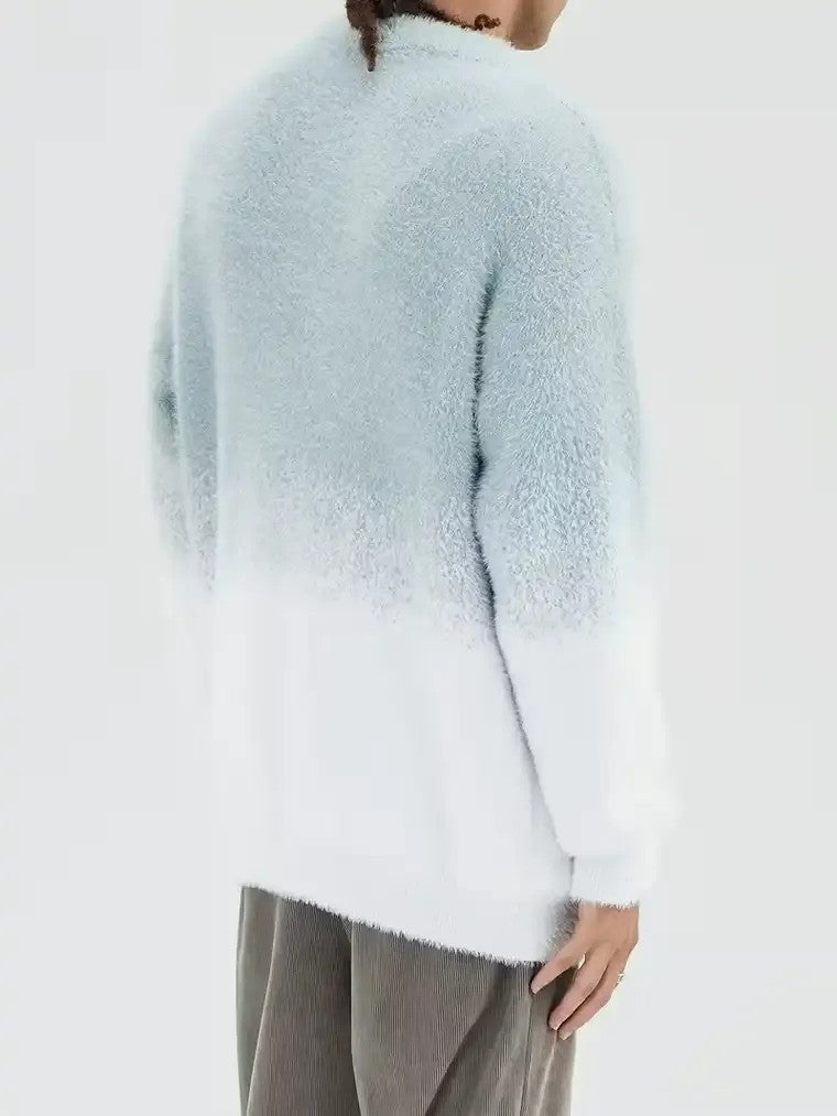 Men's Ombre Gradient Crewneck Sweater