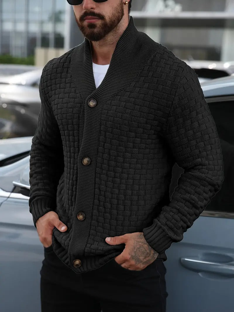 Men's Shawl Collar Button-Down Cardigan