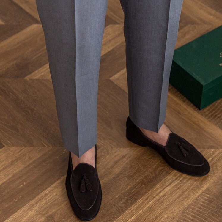 Men's High Waisted Trouser with Buckle Closure