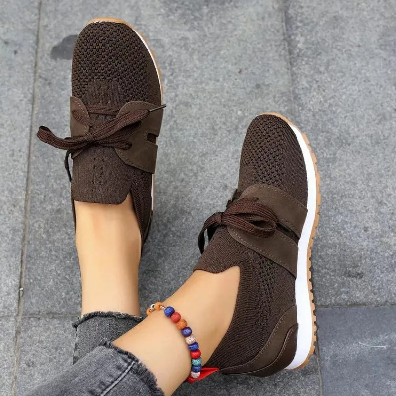 Women's Mesh Sneakers with Lace-Up