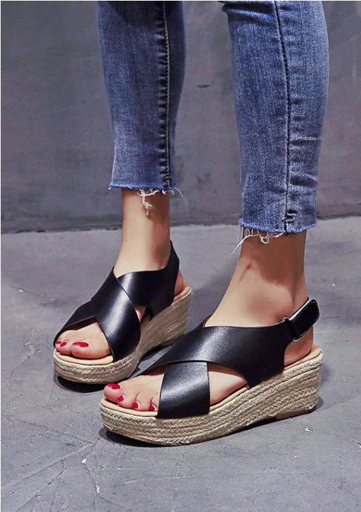 Women's Summer Espadrille Sandals with Criss-cross Style