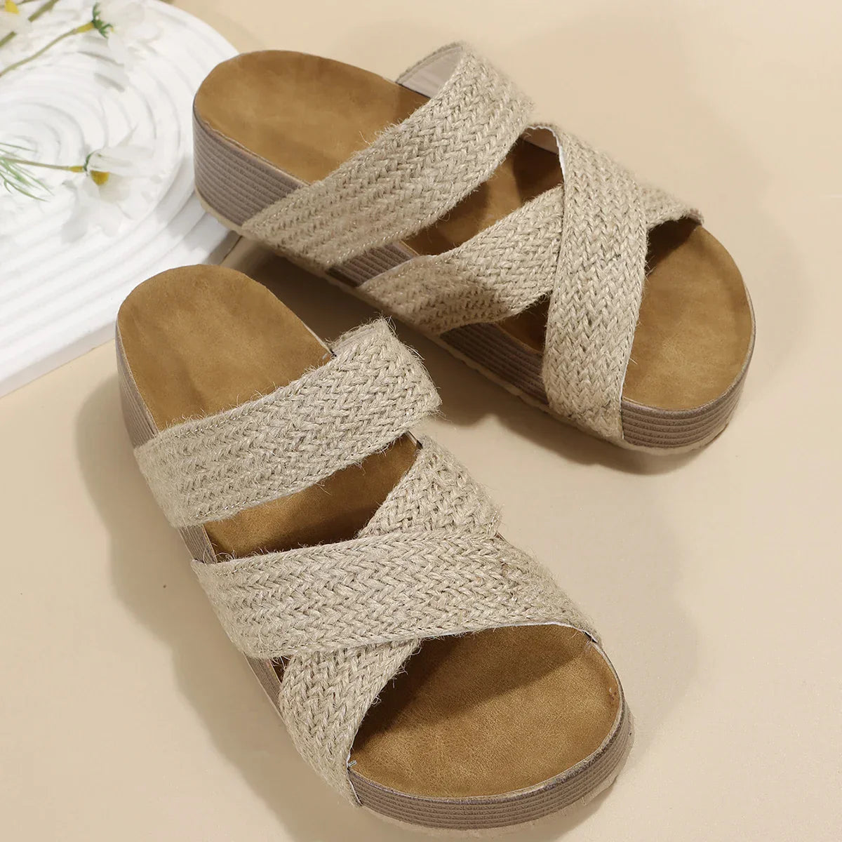 Women's Summer Platform Sandals with Criss-cross Style