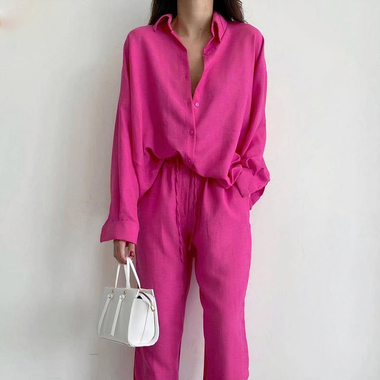 Women's Summer Two Piece Set with Smooth Fabric