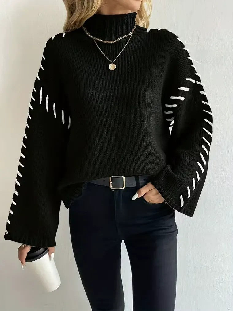Women's Contrast Stitch Sweater