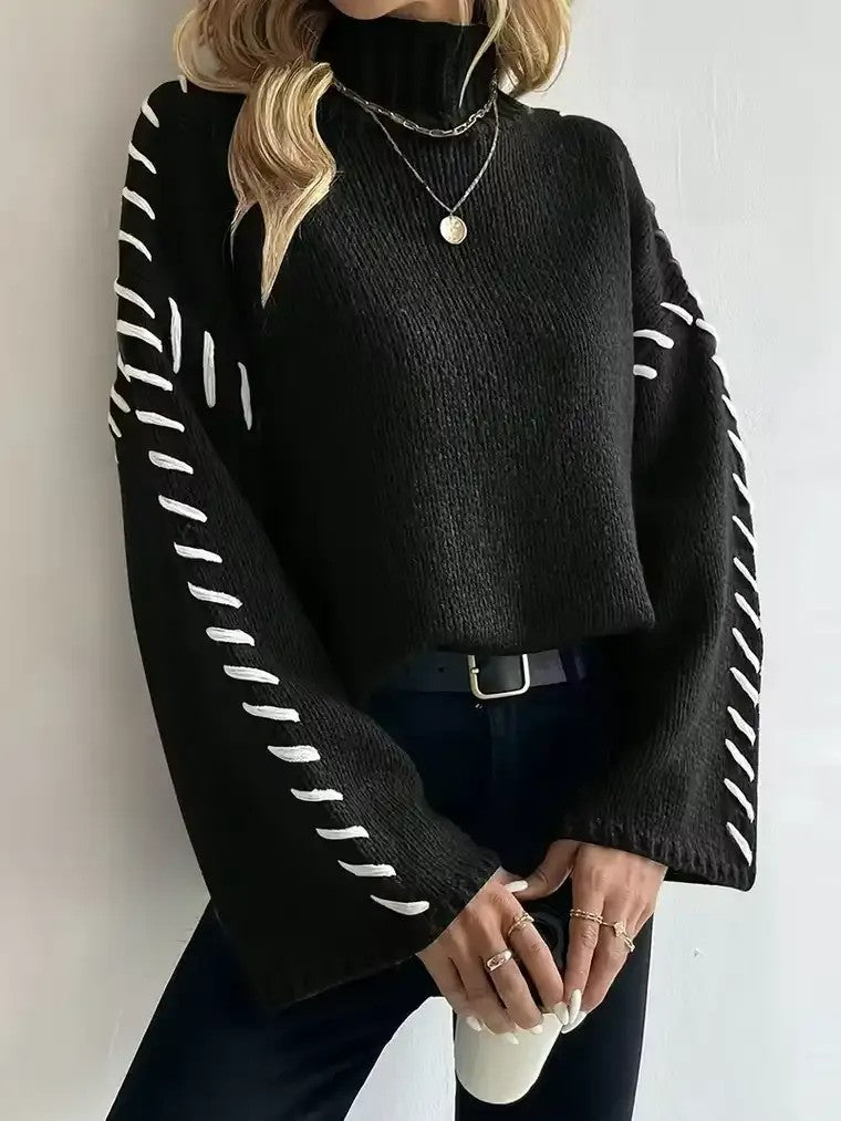 Women's Contrast Stitch Sweater