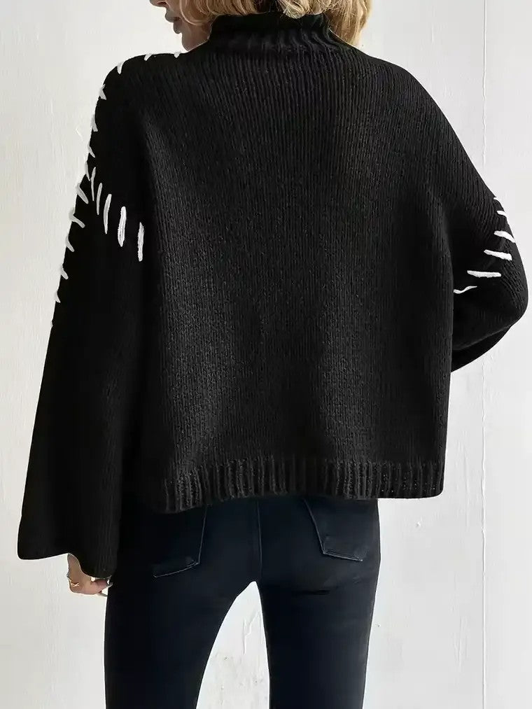 Women's Contrast Stitch Sweater