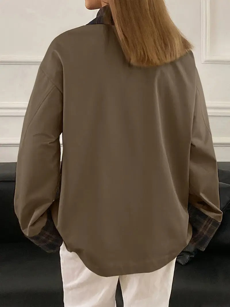 Women's Contrast Trim Button-Up Jacket