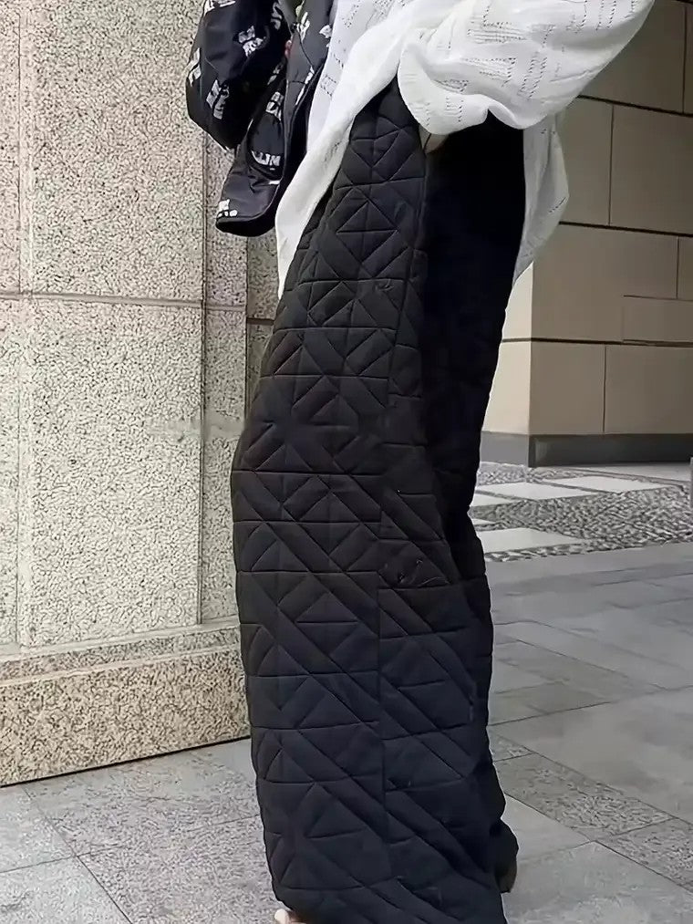 Women's Diamond Quilted Wide-Leg Trousers