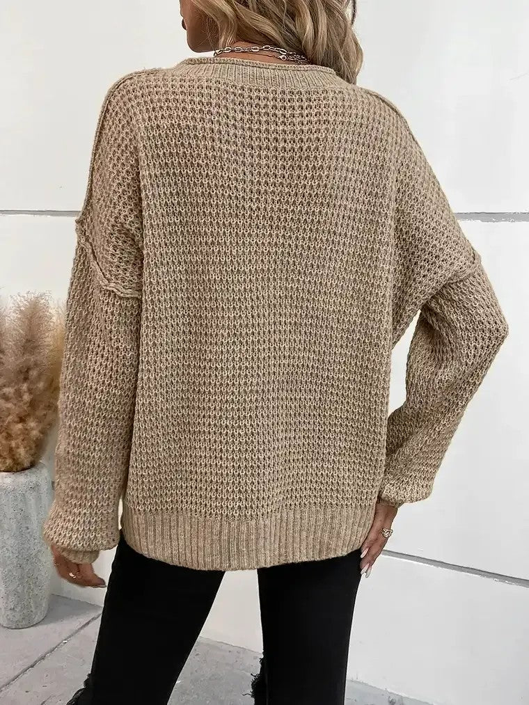 Women's Henley Neck Sweater