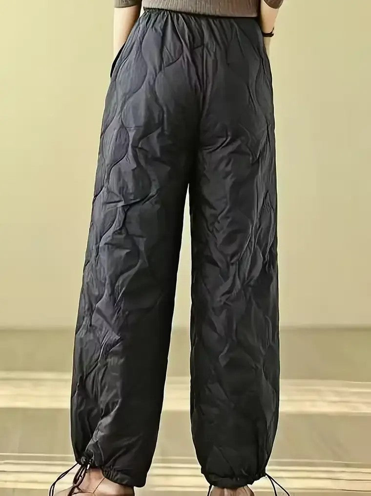 Women's High-Waist Quilted Winter Pants