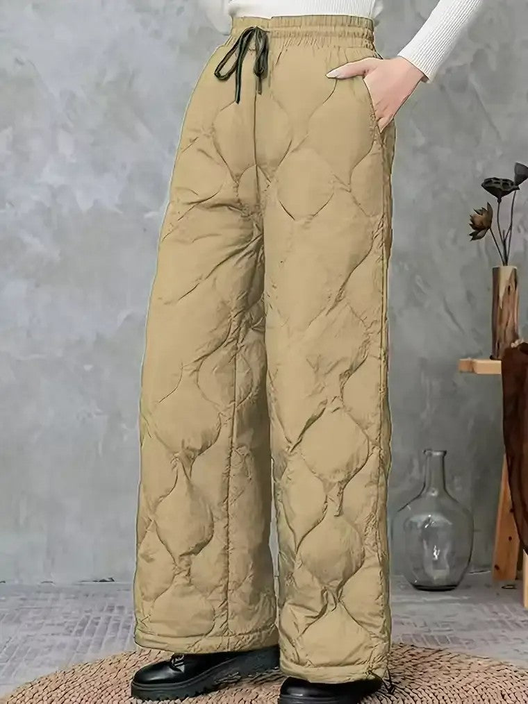 Women's High-Waist Quilted Winter Pants