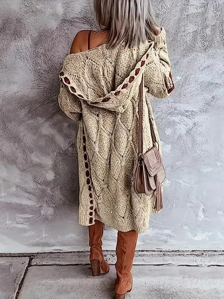 Women's Hooded Open-Front Cardigan