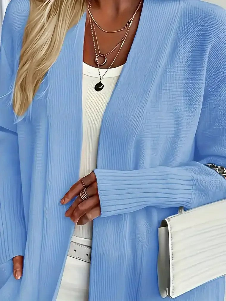 Women's Long Open-Front Knit Cardigan