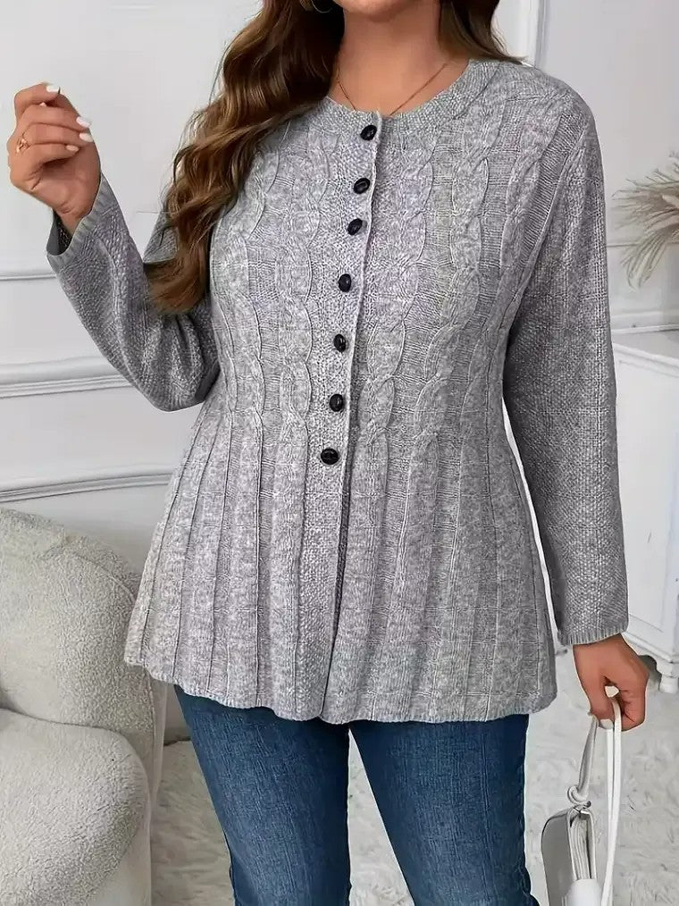 Women's Long Sleeve Cable Knit Cardigan