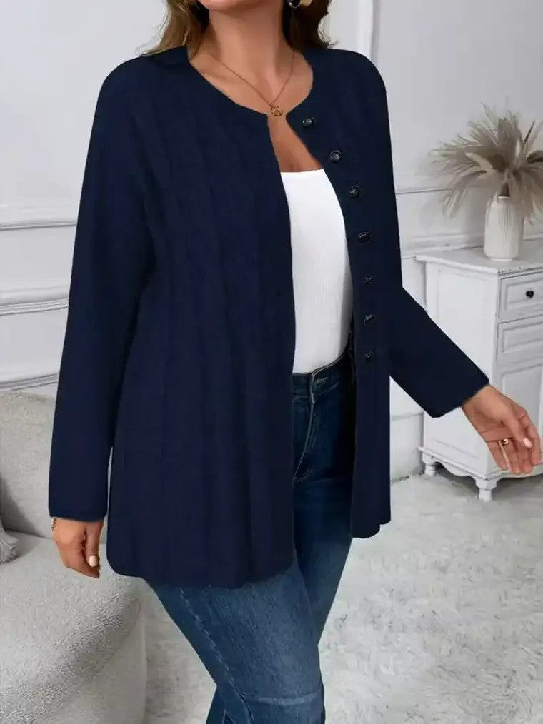 Women's Long Sleeve Cable Knit Cardigan