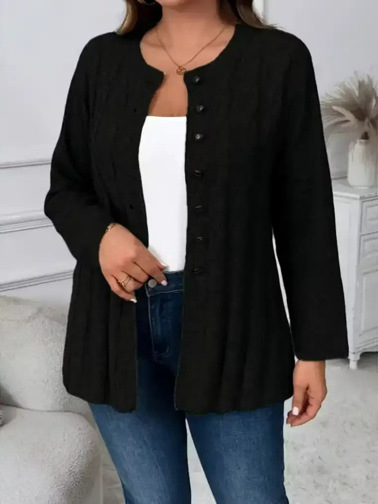 Women's Long Sleeve Cable Knit Cardigan