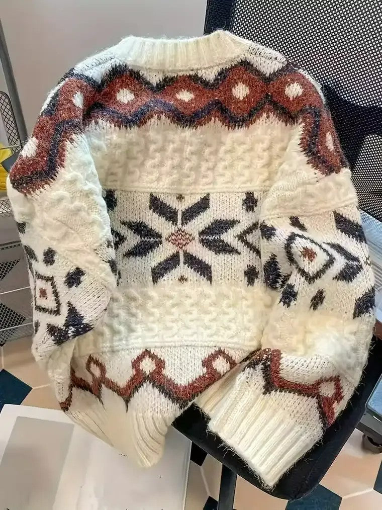 Women's Oversized Nordic Knit Sweater
