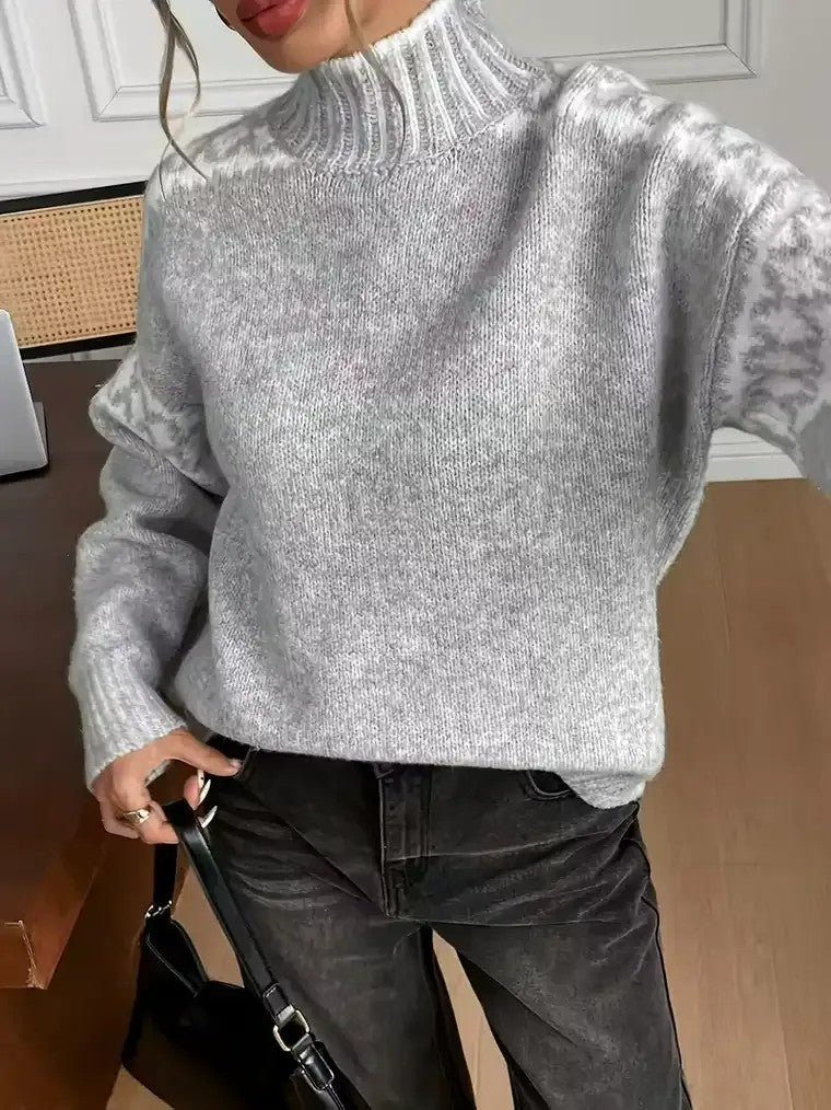 Women's Patterned Half-Turtleneck Sweater