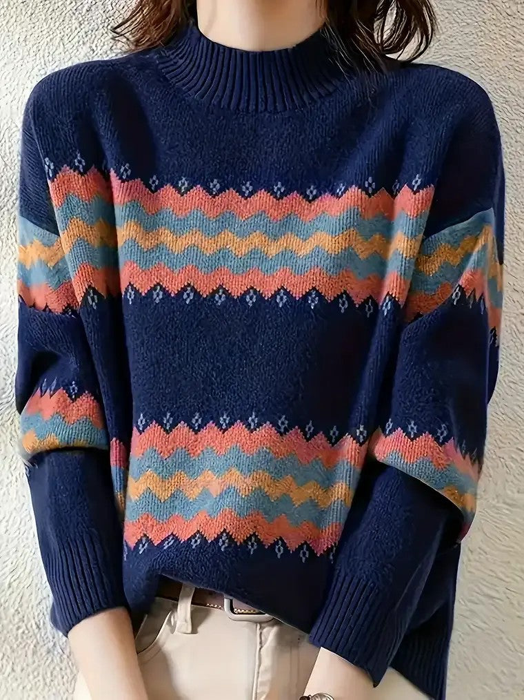 Women's Patterned Turtleneck Sweater