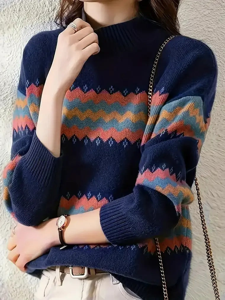 Women's Patterned Turtleneck Sweater