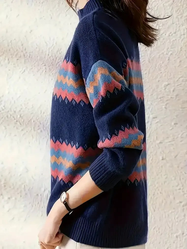 Women's Patterned Turtleneck Sweater