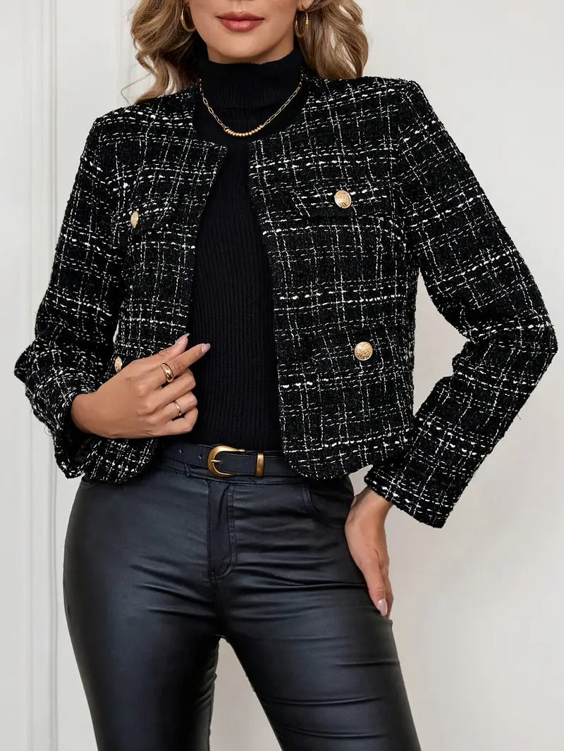 Women's Plaid Cropped Jacket