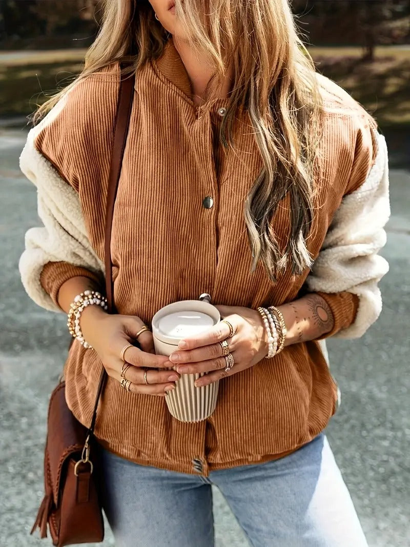 Women's Ribbed Bomber Jacket