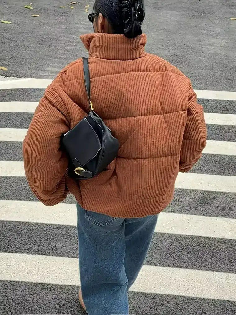 Women's Ribbed Puffer Jacket