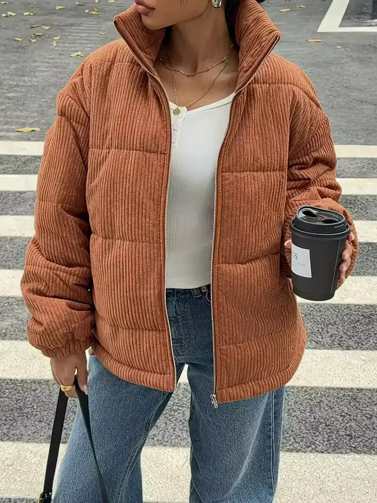 Women's Ribbed Puffer Jacket