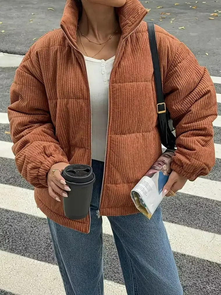 Women's Ribbed Puffer Jacket