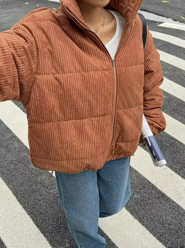 Women's Ribbed Puffer Jacket