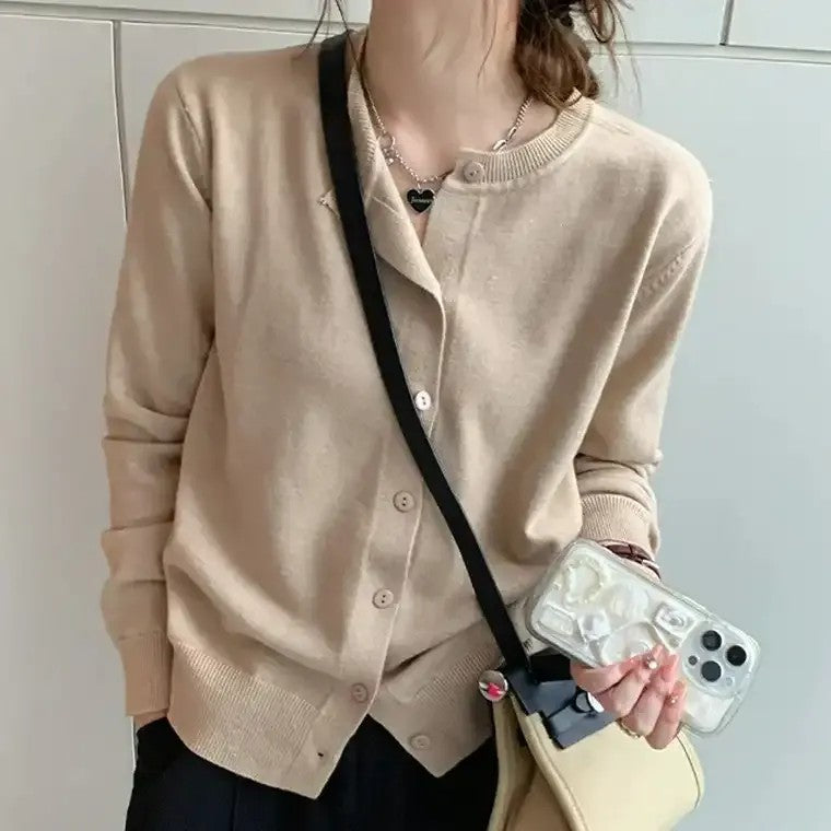 Women's Single-Breasted Button-Front Cardigan