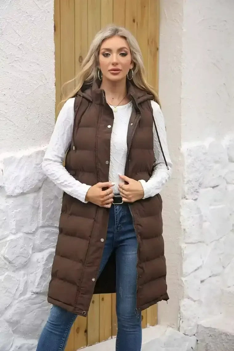 Women's Sleeveless Hooded Puffer Vest