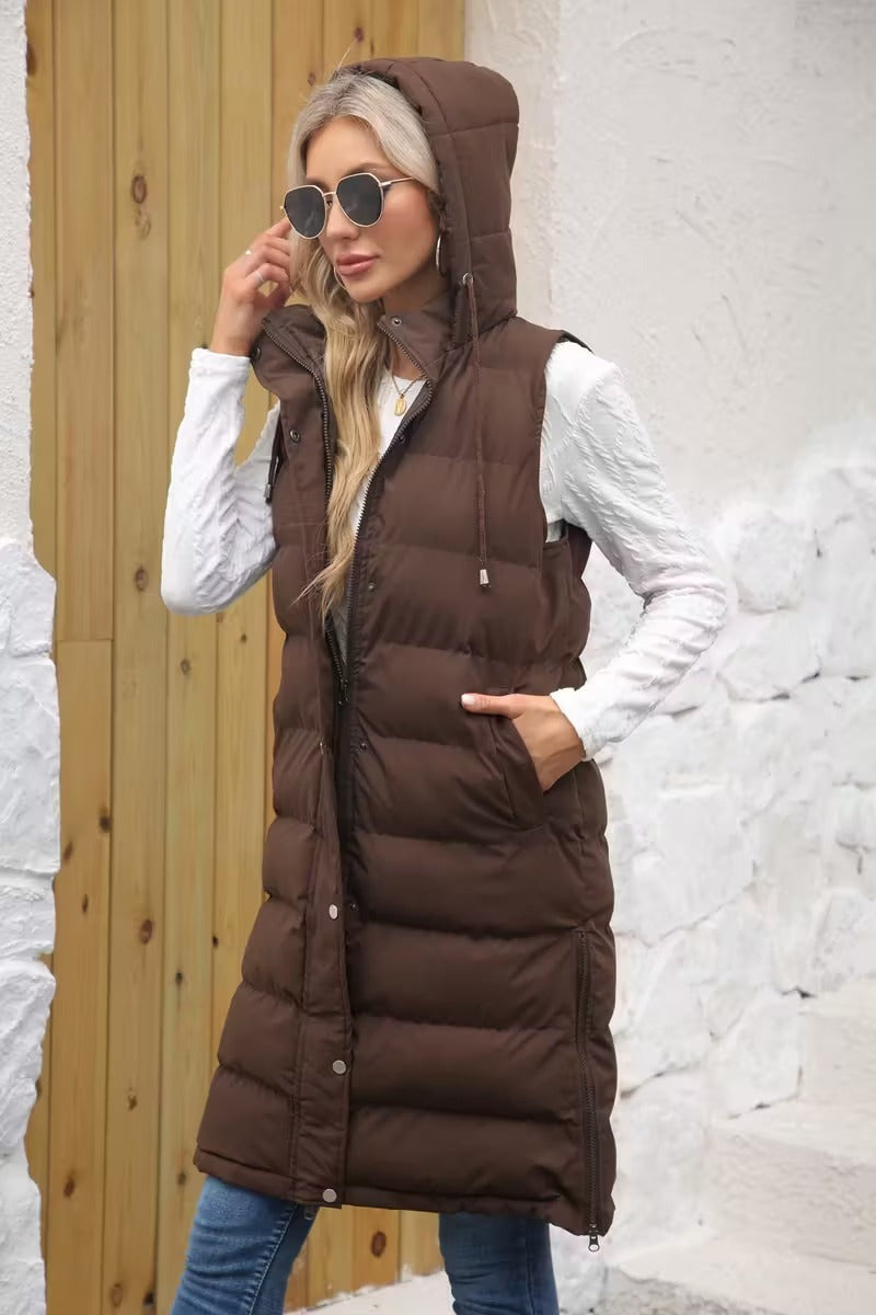 Women's Sleeveless Hooded Puffer Vest
