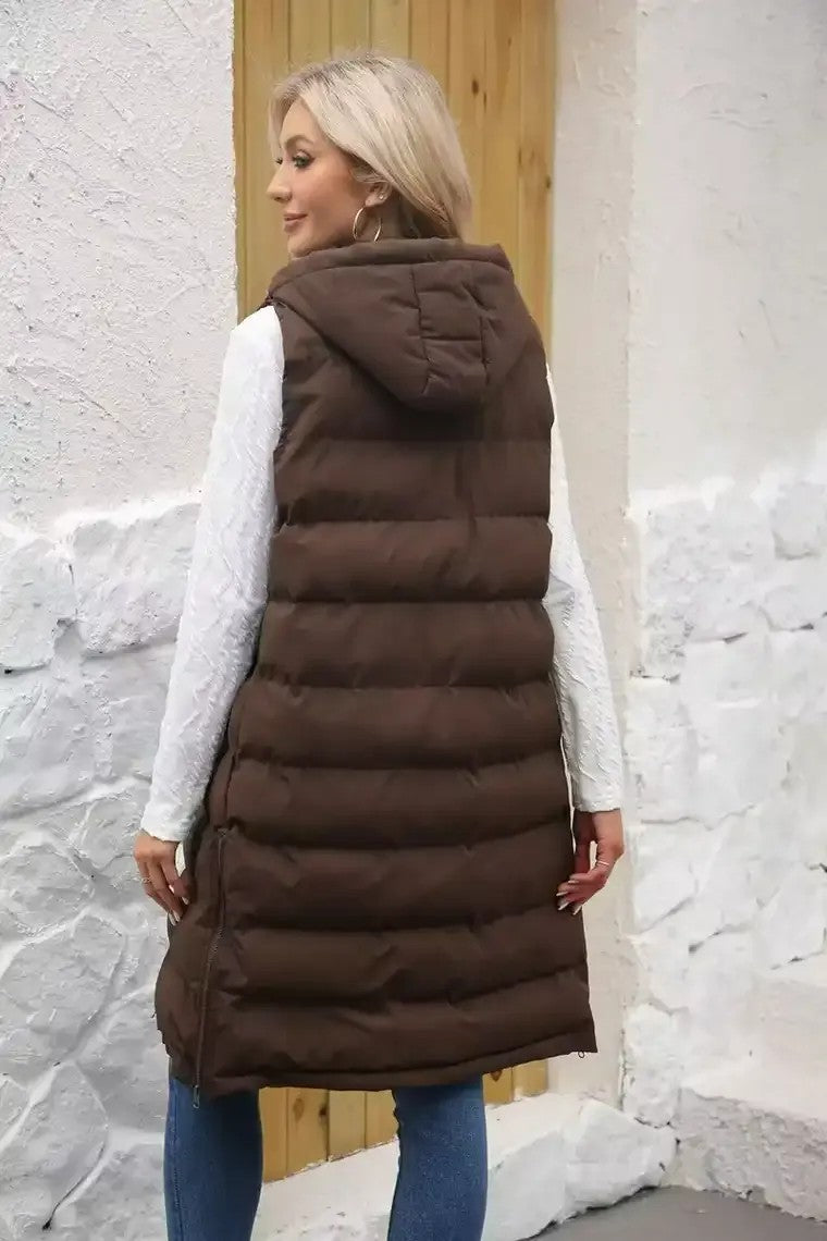 Women's Sleeveless Hooded Puffer Vest