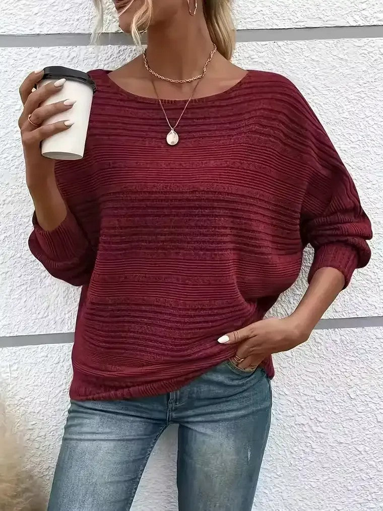 Women's Striped Crew Neck Sweater