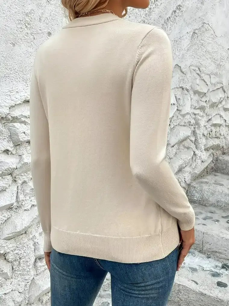 Women's V-Neck Long Sleeve Cardigan