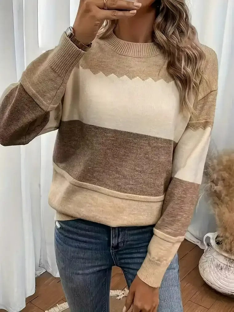 Women's Zig-Zag Colour-Block Sweater