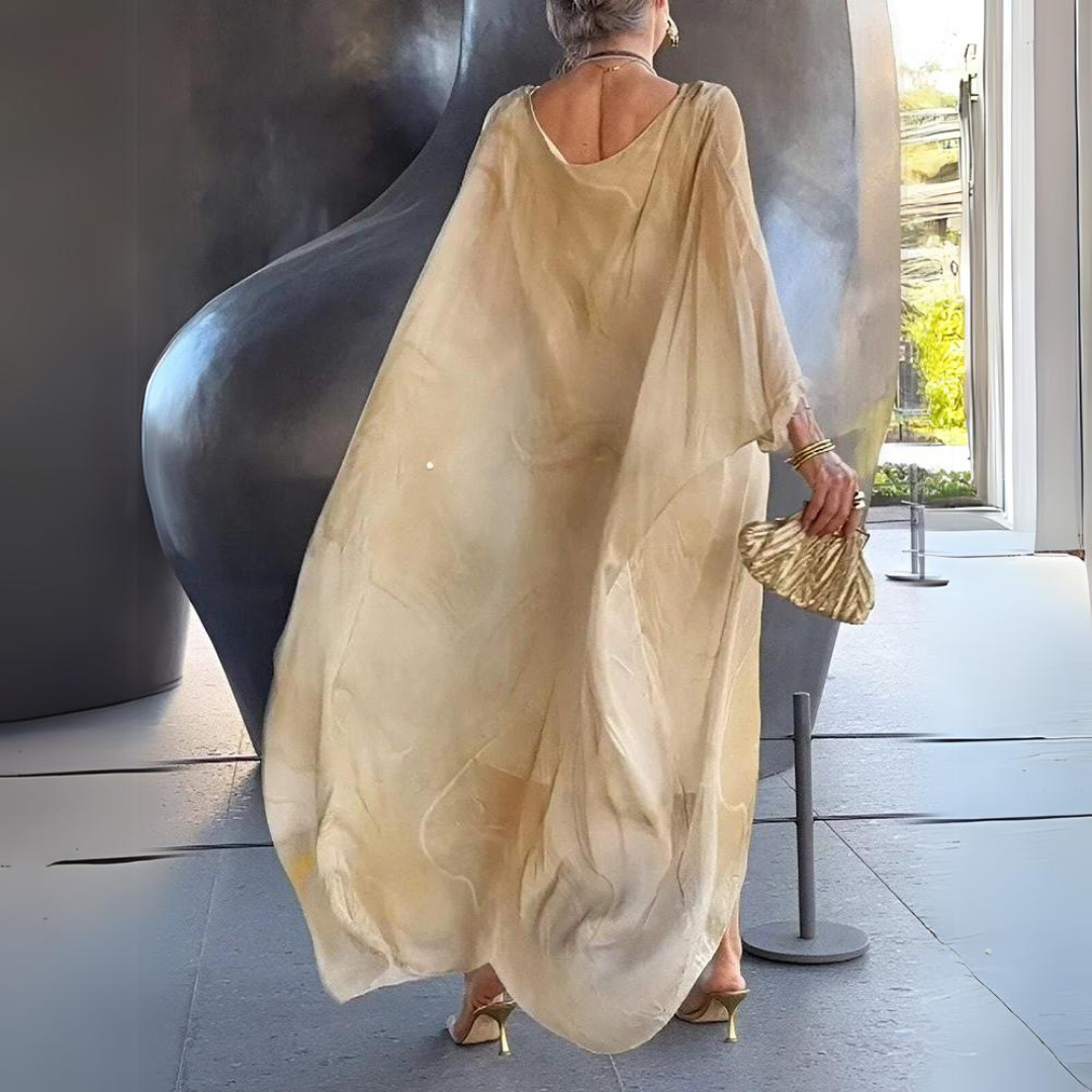 Women's Summer Kaftan Dress with Sheer Style and Printed