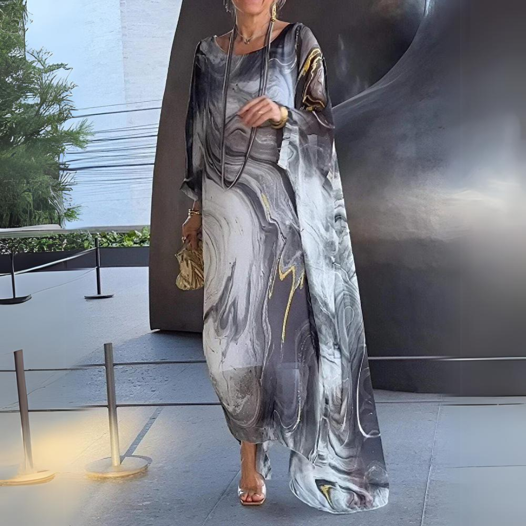 Women's Summer Kaftan Dress with Sheer Style and Printed