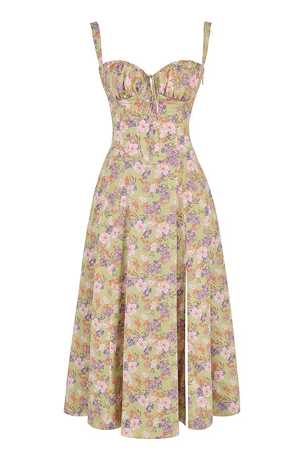 Women's Summer Midi Dress with Sleeveless and Drawstring