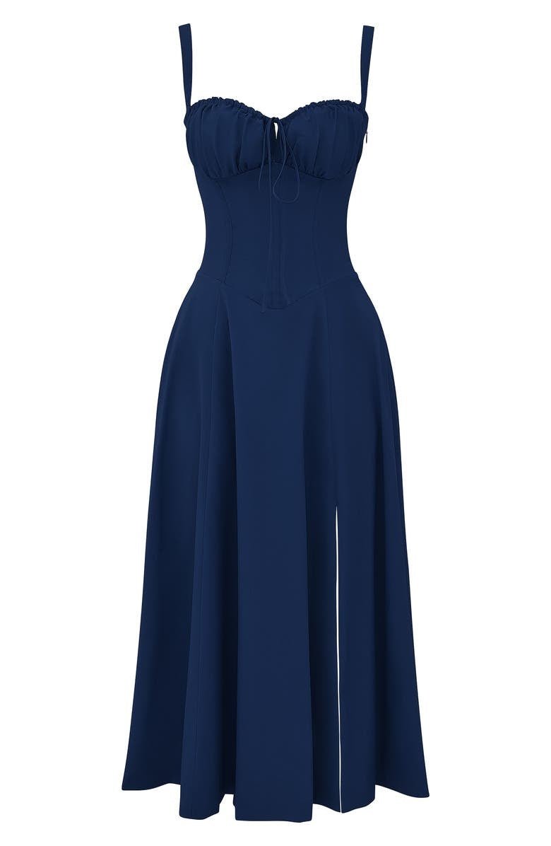Women's Summer Midi Dress with Sleeveless and Drawstring