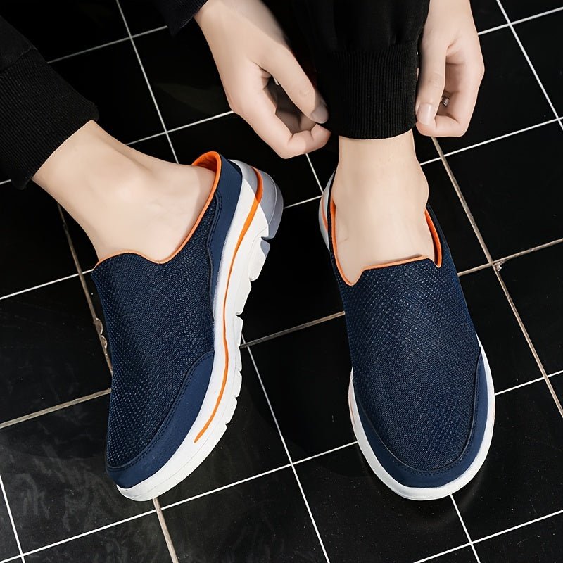 Men's Summer Mesh Slip-On Mules with Cushioned Sole