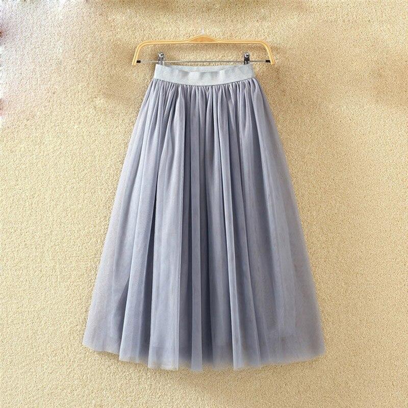 Women's Summer Long Tulle Skirt with Waistband