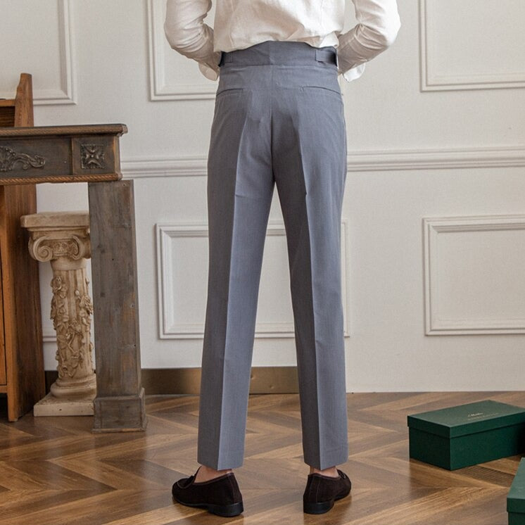 Men's High Waisted Trouser with Buckle Closure